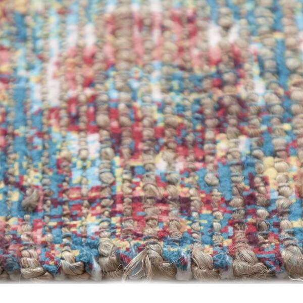 Guru Contemporary Transitional Jute Red 8 ft. x 10 ft. Hand Loomed Area Rug