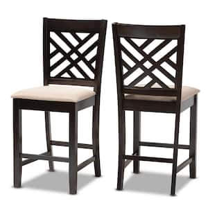 Caron 43 in. Sand Brown and Espresso Bar Stool (Set of 2)