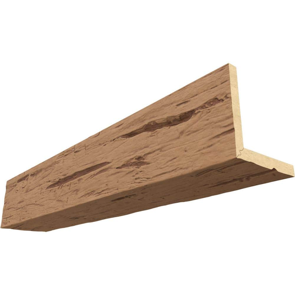 Ekena Millwork Endurathane 1 in. H x 4 in. W x 22 ft. L Hand Hewn Toffee Faux Wood Beam