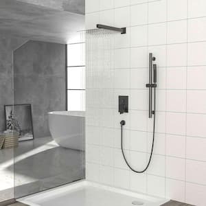 Fly Wall Bar Shower Kit 2-Spray Patterns 12 in. Wall Mount Dual Shower Heads in Oil Rubbed Bronze