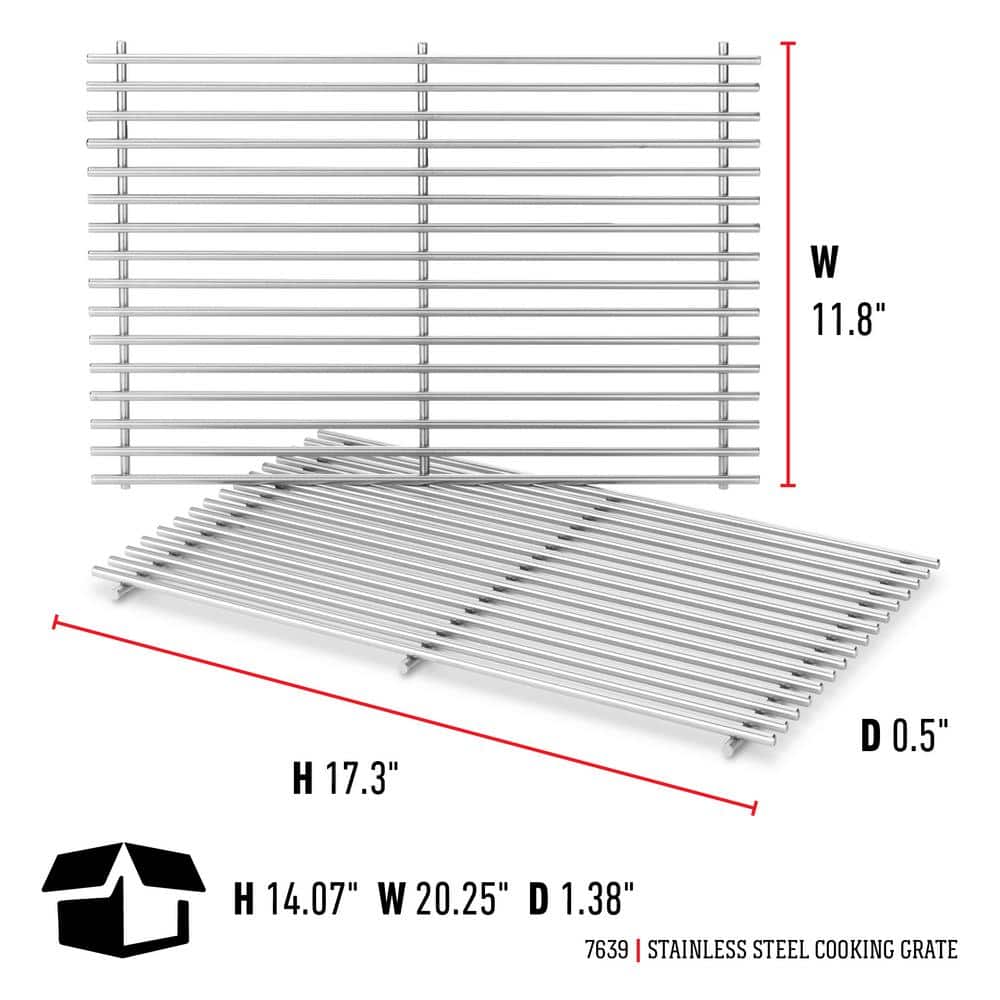 Weber Stainless Steel Grill Cooking Grates, 2 Pack