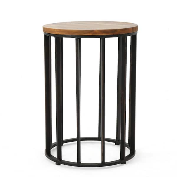 Noble House Canary Natural Wood Outdoor Patio Accent Table
