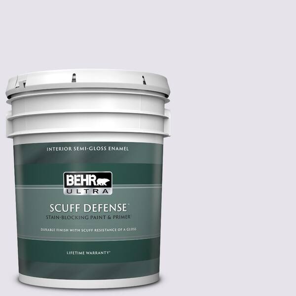 BEHR ULTRA 5 gal. #640A-1 Soft Iris Extra Durable Semi-Gloss Enamel Interior Paint & Primer