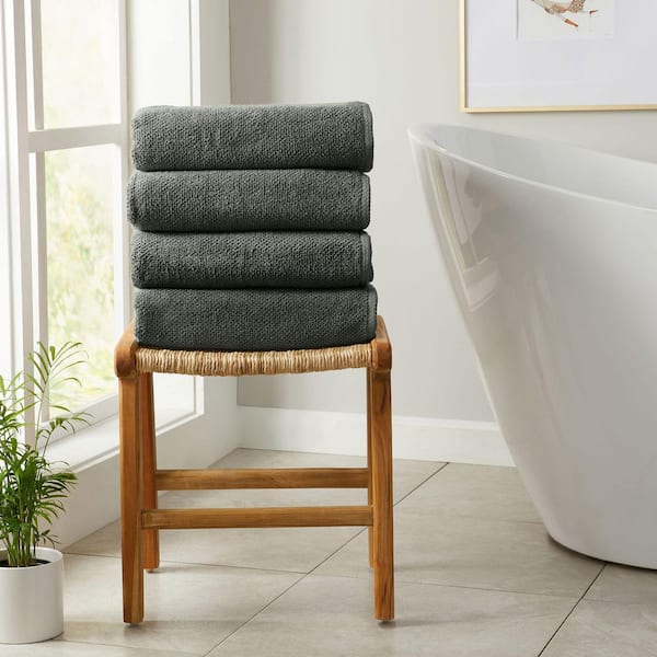 Midnight 4-Pack Cotton Quick-Dry Bath Towel Set