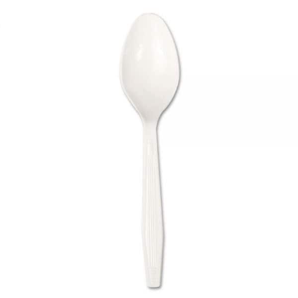 Boardwalk White Heavyweight Wrapped Disposable Polypropylene Utensils, Teaspoons, 1,000 / Carton