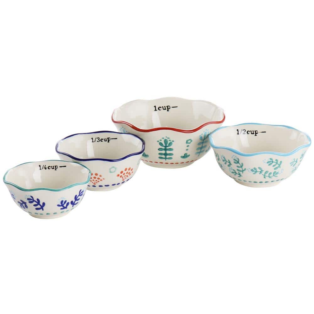White Ceramic Measuring Spoons Set - 4 Sizes - Stylish and