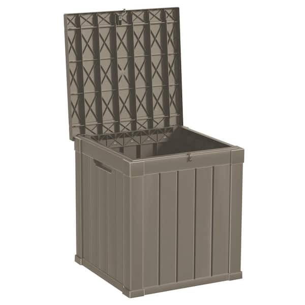 50 Gal. Light Brown Resin Large Storage Deck Box for Outdoor Indoor