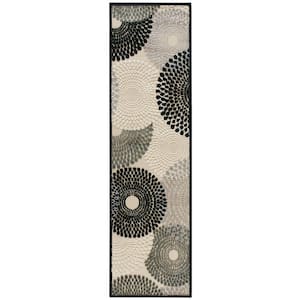 Graphic Illusions Parchment 2 ft. x 8 ft. Geometric Modern Kitchen Runner Area Rug