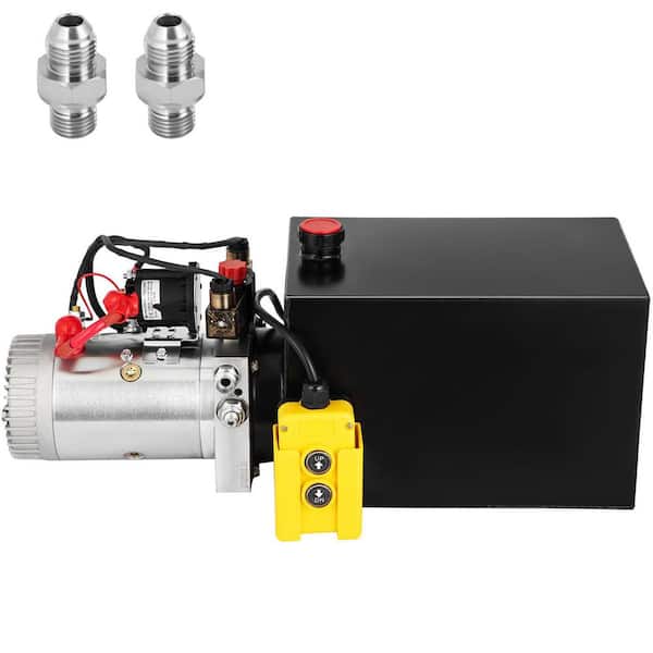 Hydraulic Pump Double Acting Hydraulic Power Unit 12 V DC Dump Trailer Pump 3200 PSI Hydraulic Power Unit (12 qt.)