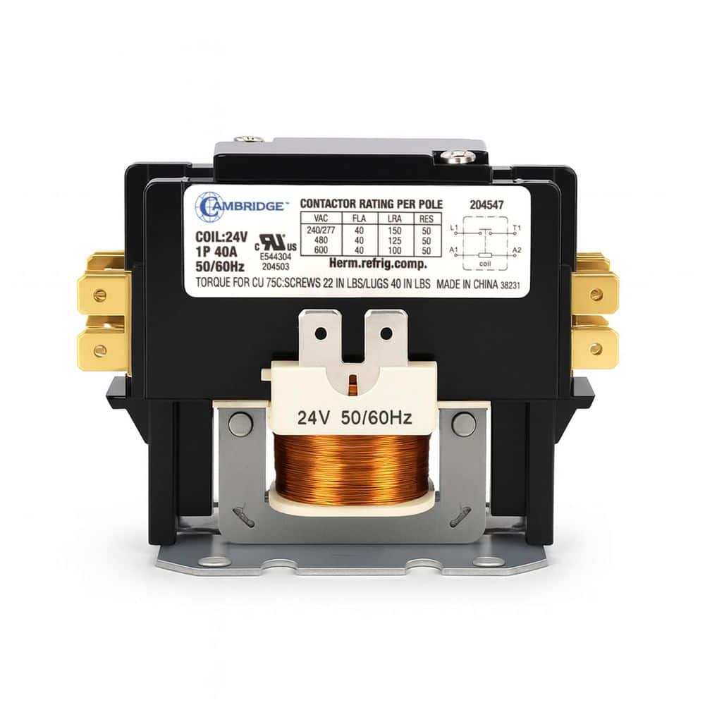 Cambridge 1-Pole 40 Amp 24-Volt Coil Voltage 50/60 Hz HVAC