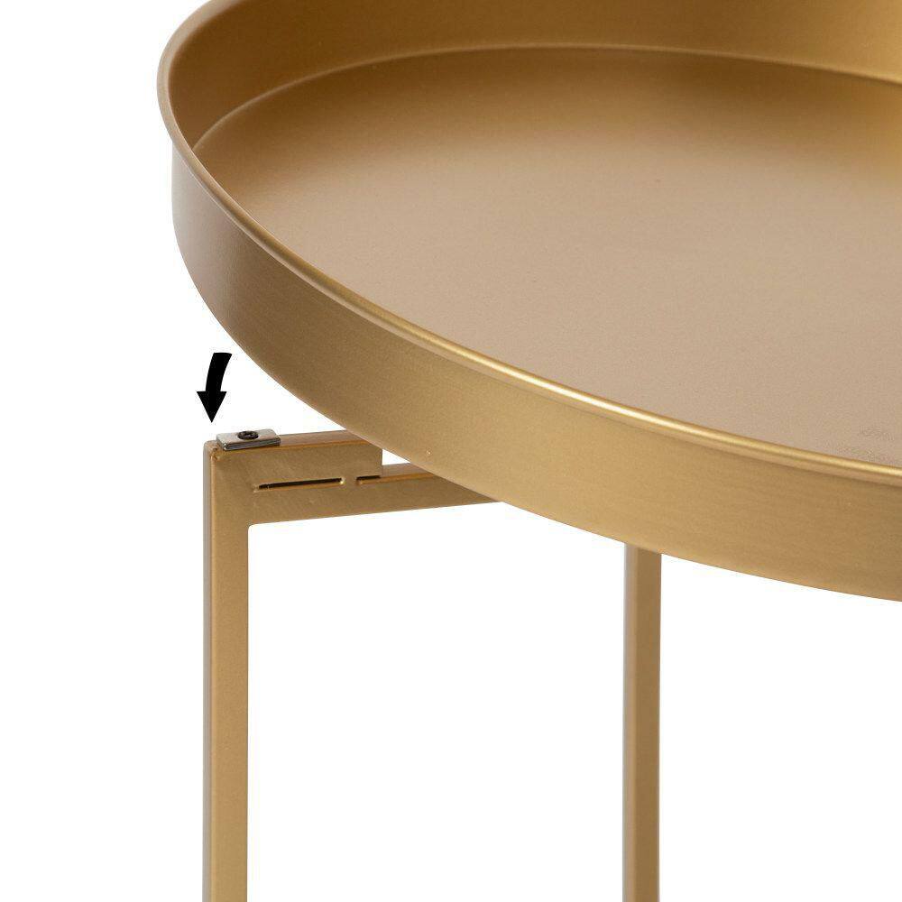 Celia 18.37 in. Gold Round Metal End Table - thumbnail 4