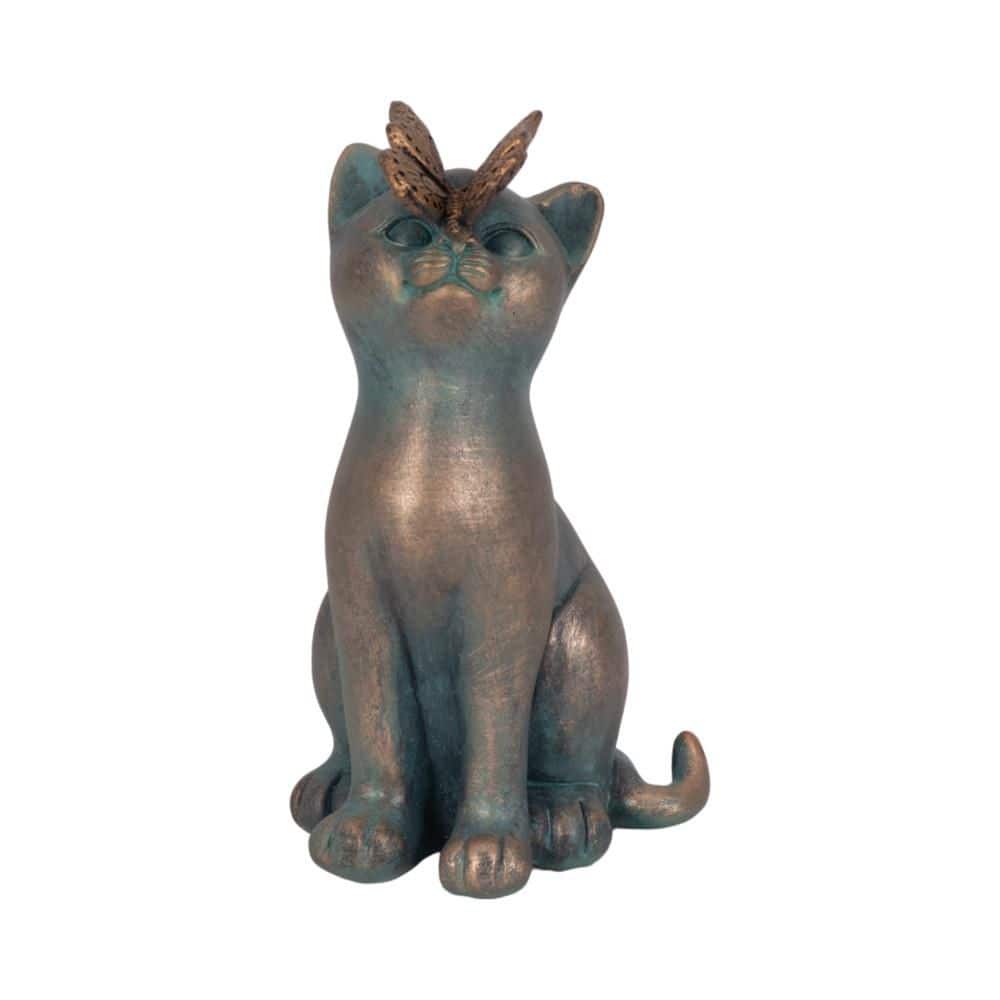 Green 4 in. x 7.5 in. Resin Cat with Butterfly On Nose Garden Statue price history on PriceWatchPro