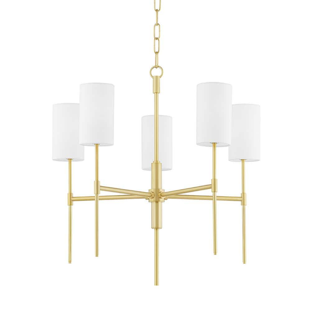 Mitzi by Hudson Valley Lighting Olivia 5-Light Aged Brass