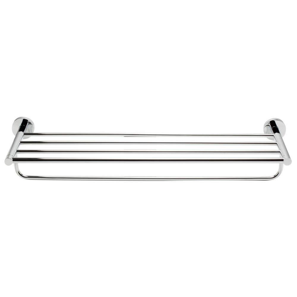 Polished Chrome 26" Wall Mounted Towel Bar and Shelf