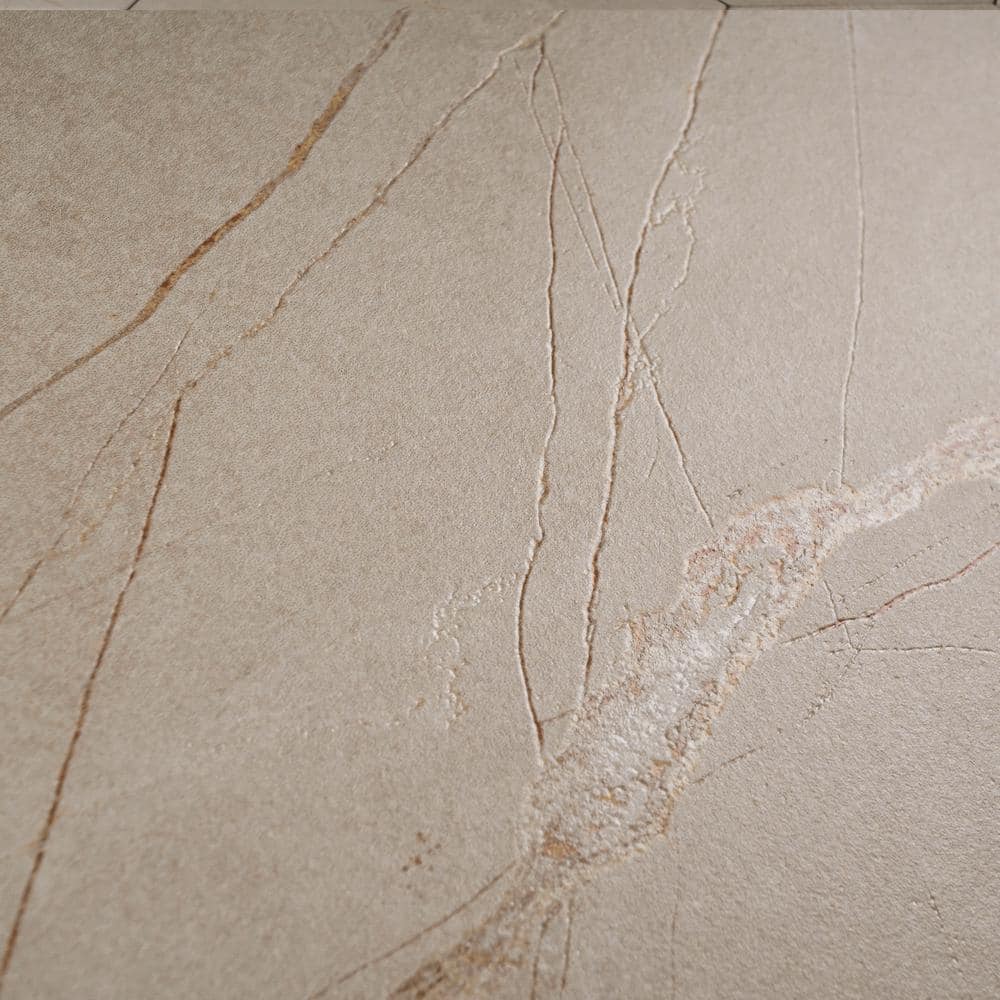 Beige Hexagon Porcelain Wall and Floor Tile 7.7" x 8.9"