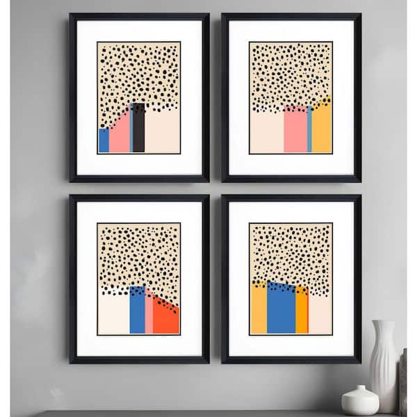 4 Piece Framed Graphic Print Abstract 25.00 in. x 21.00 in.