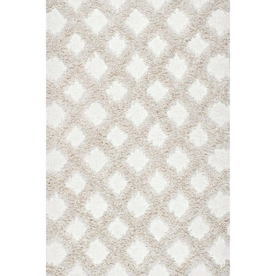 Francene Moroccan Trellis Shag Ivory 8 ft. x 10 ft. Area Rug