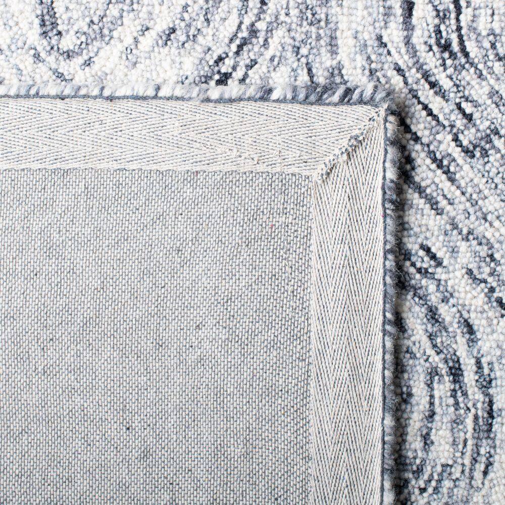 Silver Grey Hand-Tufted Wool Ikat Area Rug 3' x 5'