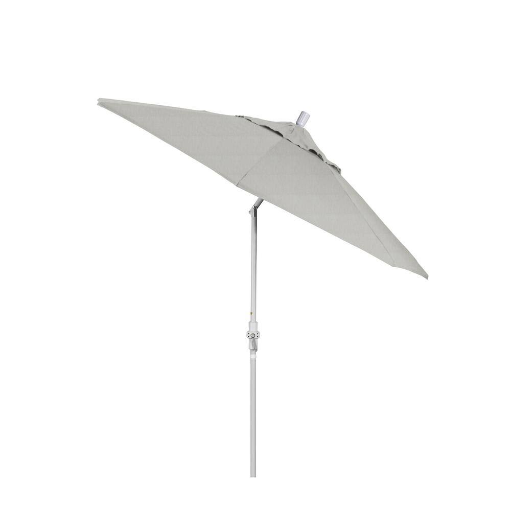 9' Granite Sunbrella Canvas Patio Umbrella with White Aluminum Pole