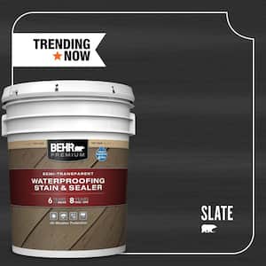 5 gal. #ST-102 Slate Semi-Transparent Waterproofing Exterior Wood Stain and Sealer