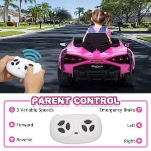 Licensed Lamborghini Sian 12-Volt Kids Electric Ride On Car with Remote Control, Pink