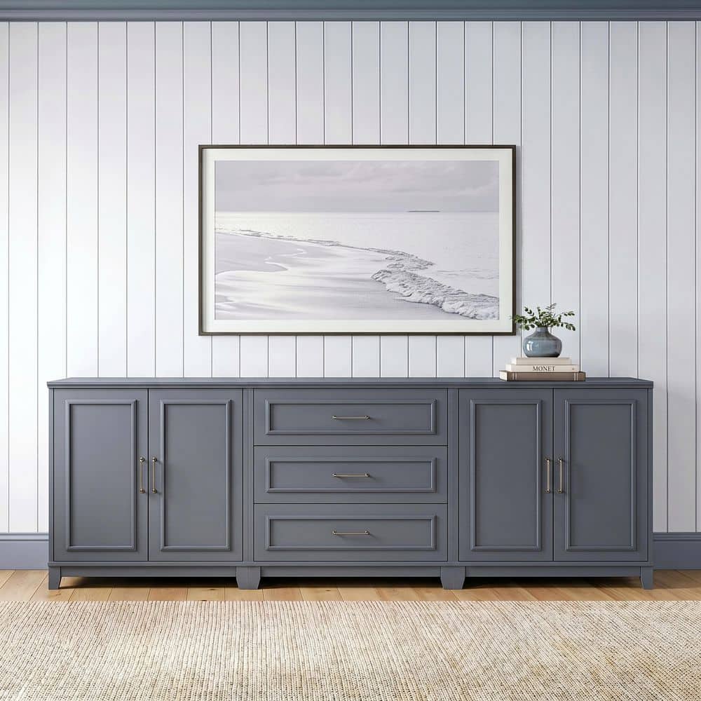 Lily Pond 2-Piece Modular Slate Blue Frame/Gunmetal Hardware 34.25 in. Accent Cabinet w/ 2 Shelves and Soft-Close Doors price history on PriceWatchPro