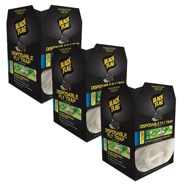 Black Flag Disposable Outdoor Fly Insect Trap (3-Pack)