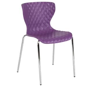 Plastic Stackable Chair in Purple