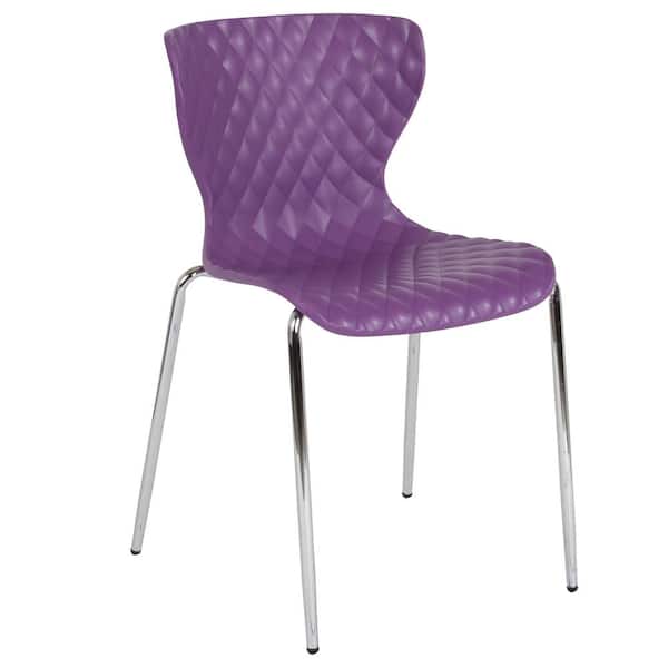 Carnegy Avenue Plastic Stackable Chair in Purple