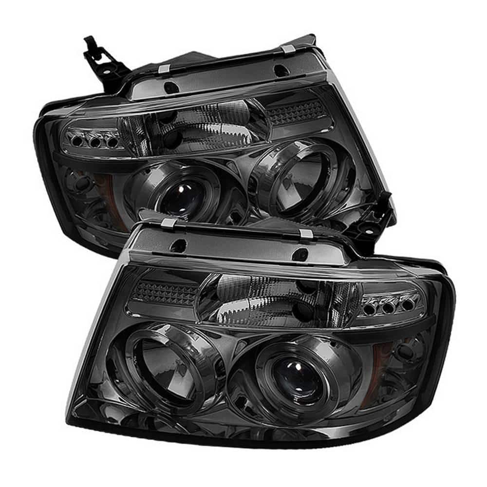 Ford F150 04-08 Projector Headlights - Version 2 - LED Halo - LED ( Replaceable LEDs ) - Smoke - High H1 - Low 9006 price history on PriceWatchPro