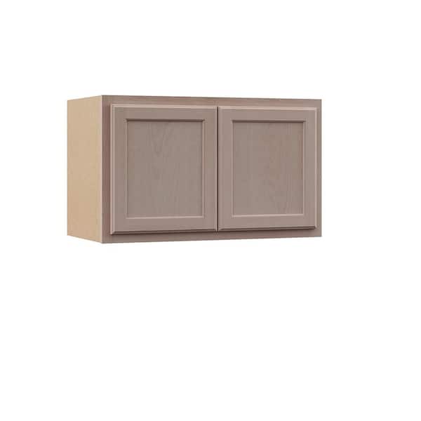 Hampton Bay 30 in. W x 12 in. D x 18 in. H Assembled Wall Bridge Kitchen Cabinet in Unfinished with Recessed Panel