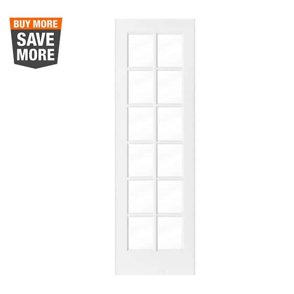 Krosswood Doors 30 in. x 96 in. 12-Lite Primed Solid Core MDF Wood Interior Door Slab