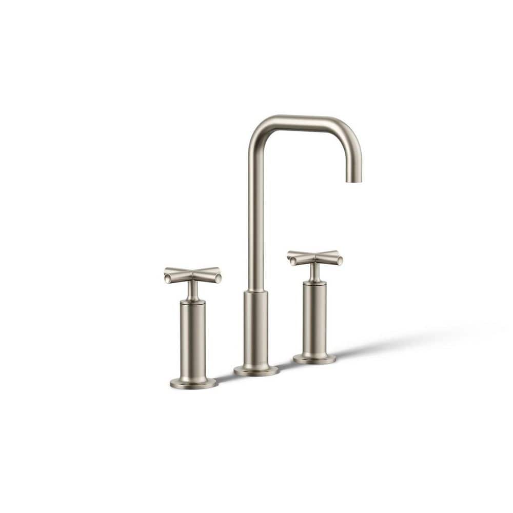 Purist 8 in. Widespread 2 Handle Bathroom Sink Faucet with Drain in Vibrant Brushed Nickel price history on PriceWatchPro