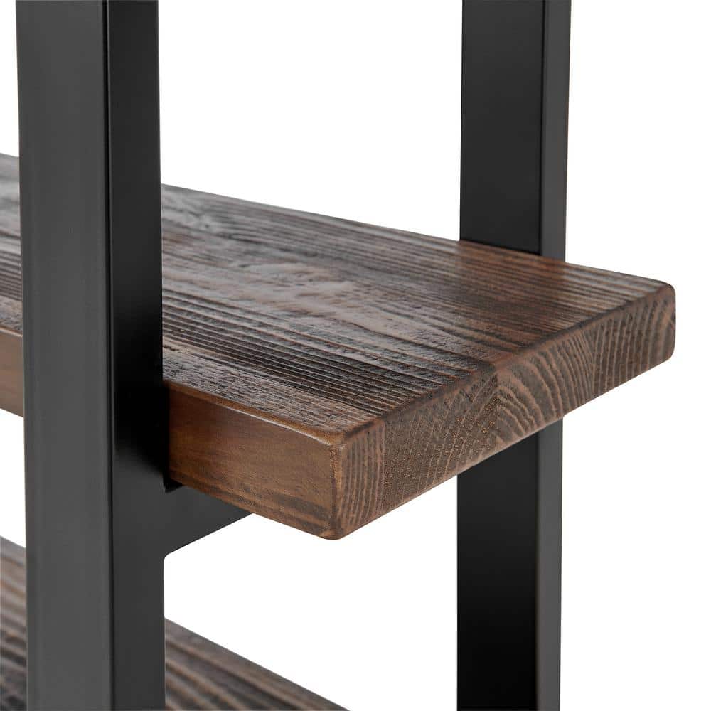 Pomona Rustic Natural 18.5" Reclaimed Wood and Metal End Table