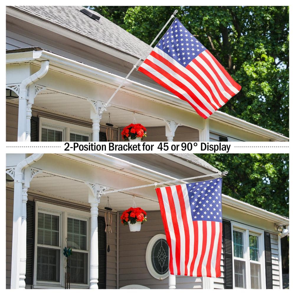 6ft Silver Stainless Steel Tangle-Free Flag Pole Kit