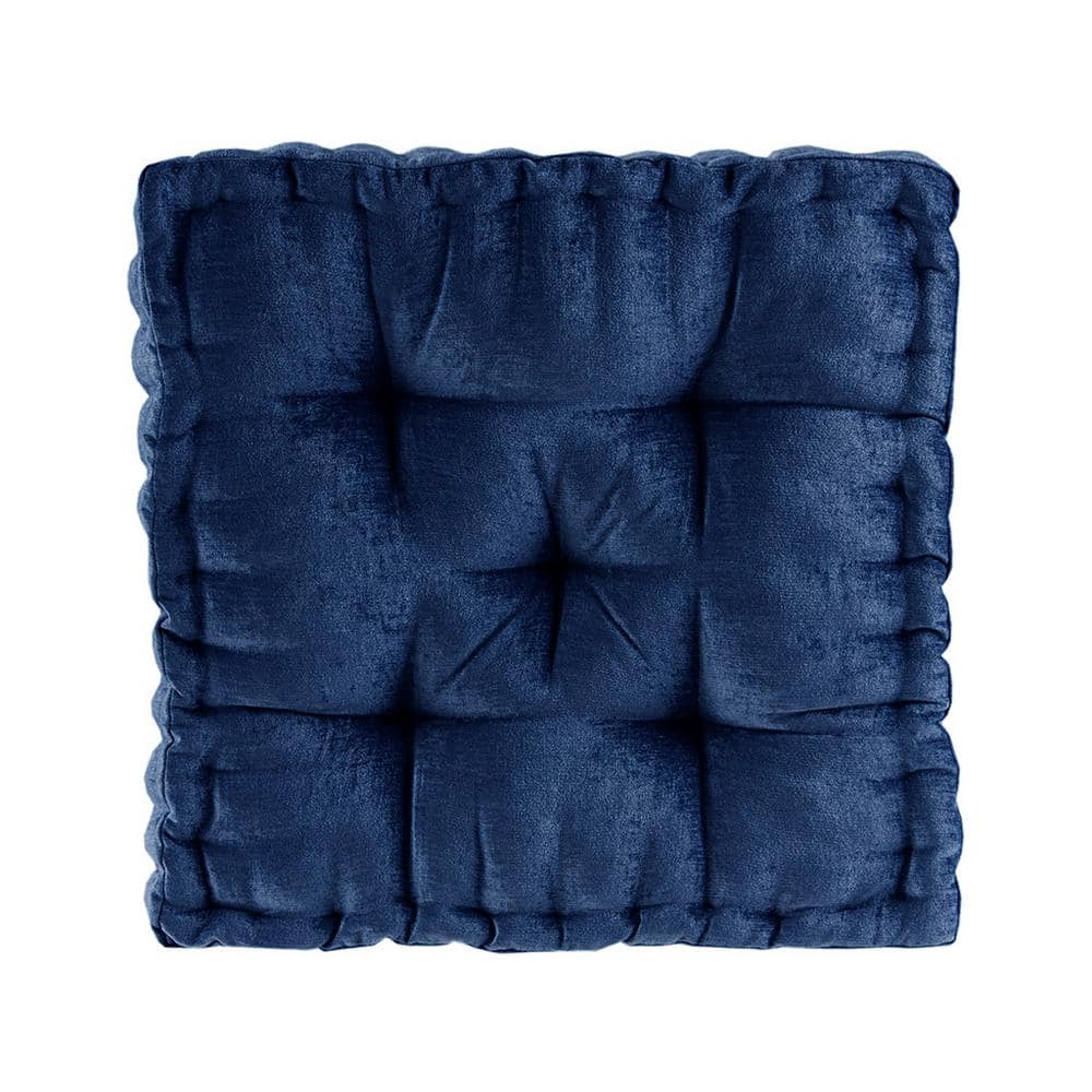 Navy Scalloped Edge Design Square Poly Chenille Floor Pillow Cushion 20 in. x 20 in. Throw Pillow price history on PriceWatchPro