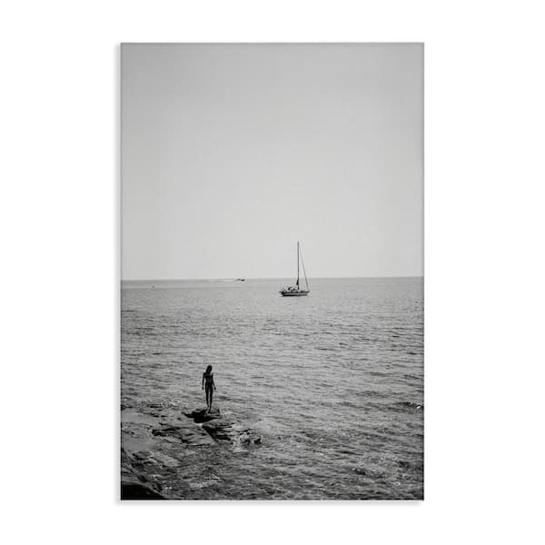 Stupell Industries Standing On Edge Seascape by LSR Design Studio Unframed People Graphic Art Print 36 in. x 24 in.