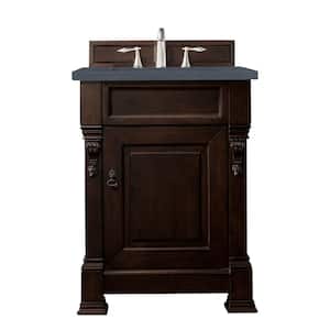 Brookfield 26 in. W x 23.5 in. D x 34.3 in. H Single Bath Vanity in Burnished Mahogany with Charcoal Soapstone Top