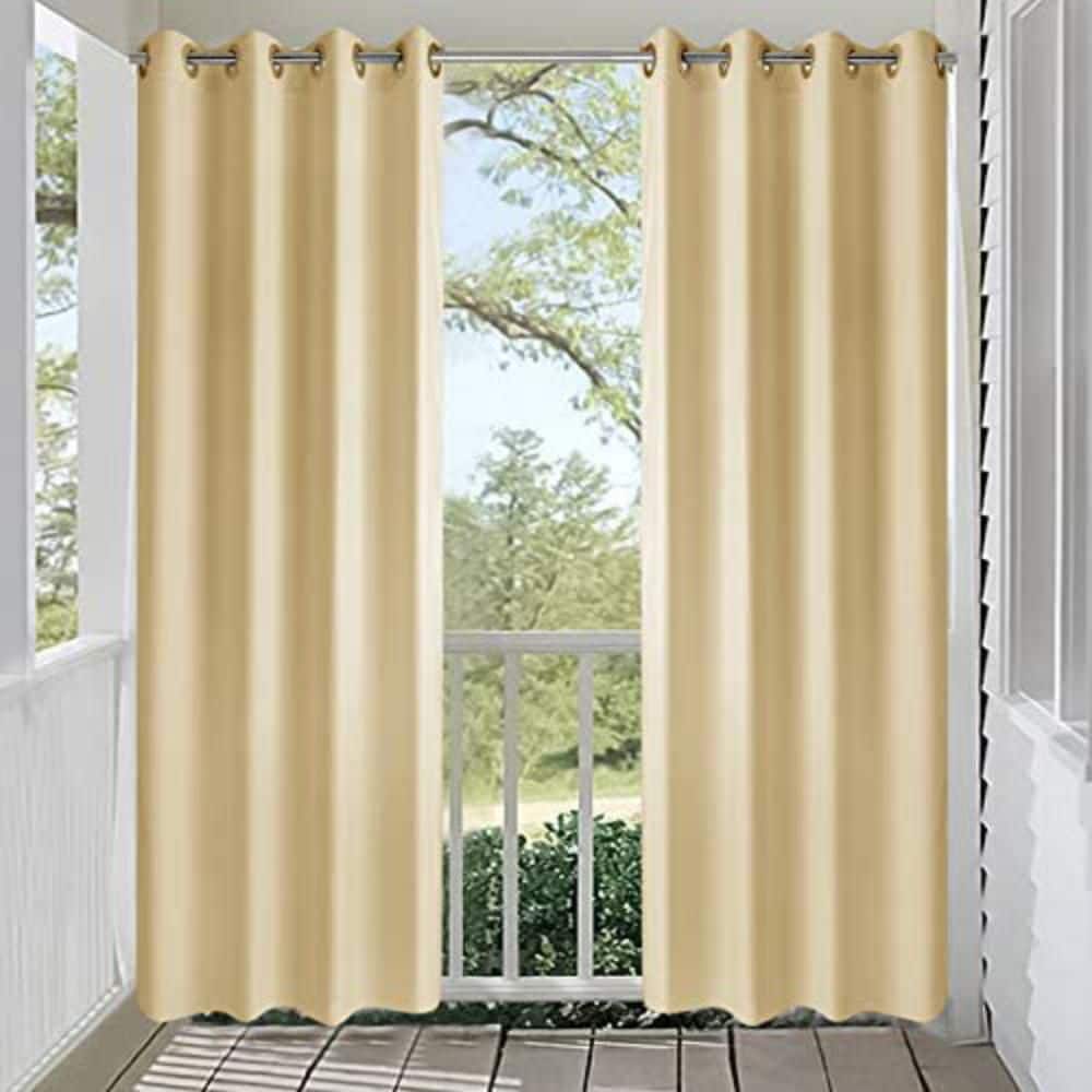 Ivory Smooth 50 in. W x 118 in. L Thermal Grommet Blackout Outdoor Light Filtering Curtain (Set of 4) price history on PriceWatchPro
