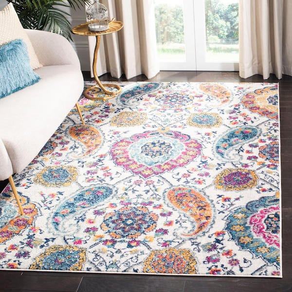 Madison Cream/Multi 8 ft. x 10 ft. Border Area Rug