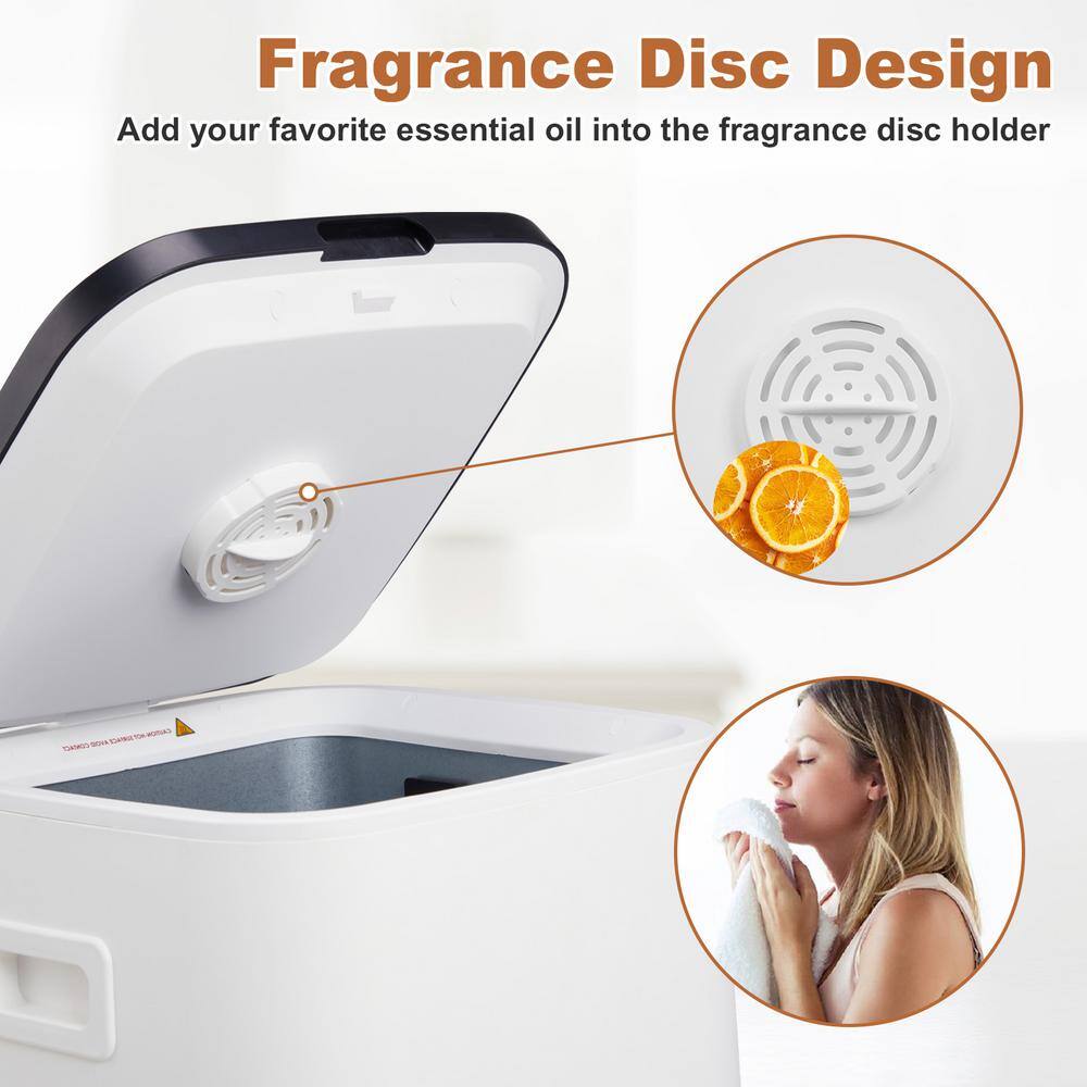 22L Matte White Electric Freestanding Towel Warmer with Timer