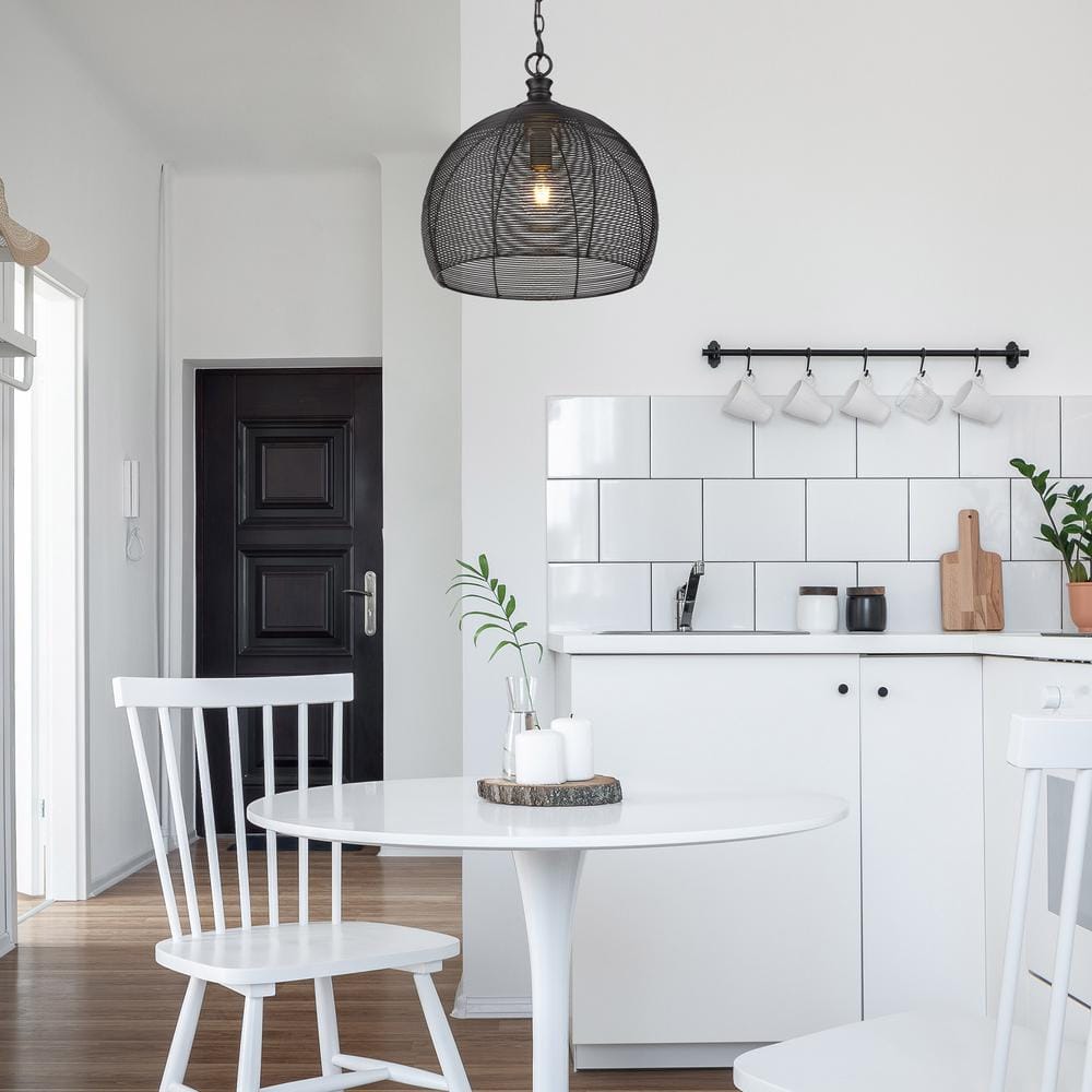 Matte Black Modern LED Bowl Pendant Light