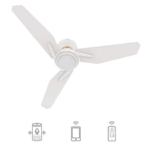 Tilbury 48 in. Integrated LED Indoor/Outdoor White Smart Ceiling Fan with Light and Remote, Works with Alexa/Google Home