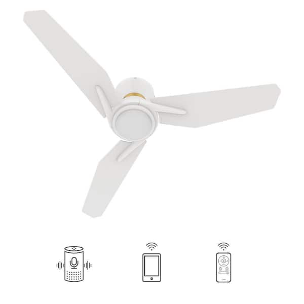 CARRO Tilbury 48 in. Integrated LED Indoor/Outdoor White Smart Ceiling Fan with Light and Remote, Works with Alexa/Google Home
