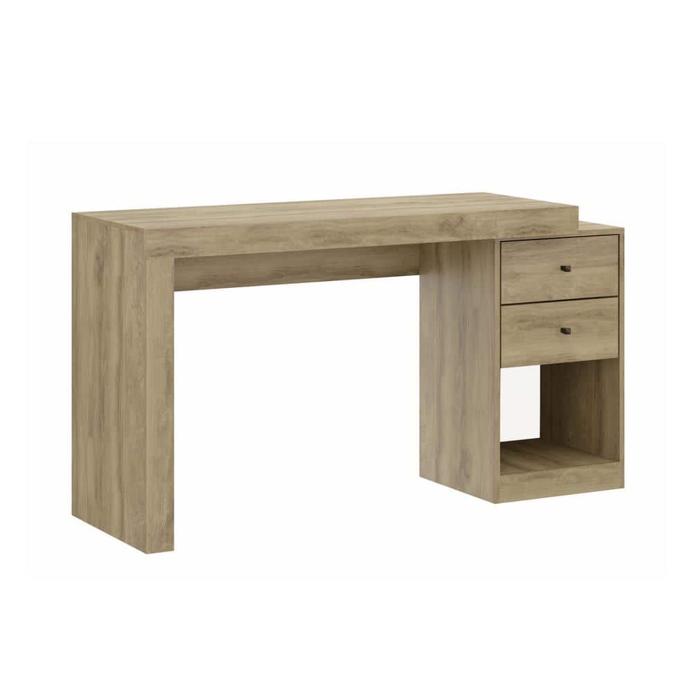 Expandable Pine Wood Home Office Desk with Storage Drawers