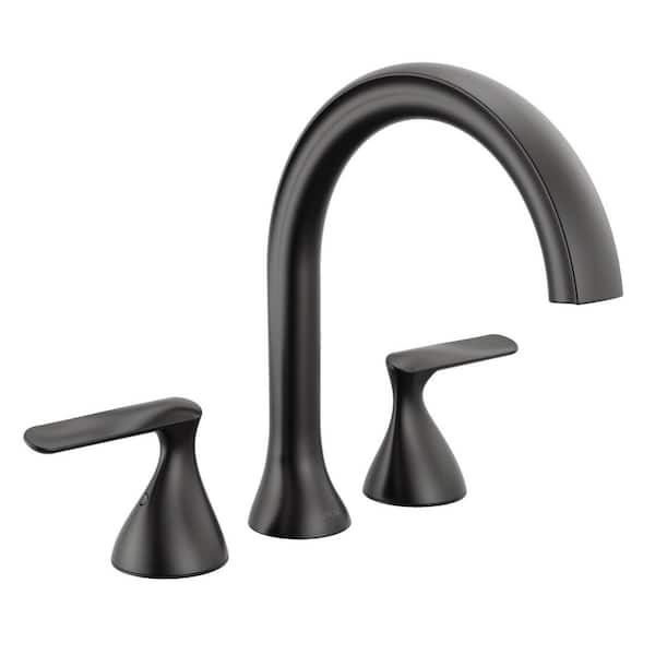 Bonacci 2-Handle Roman Tub Trim in Matte Black (Valve Not Included)