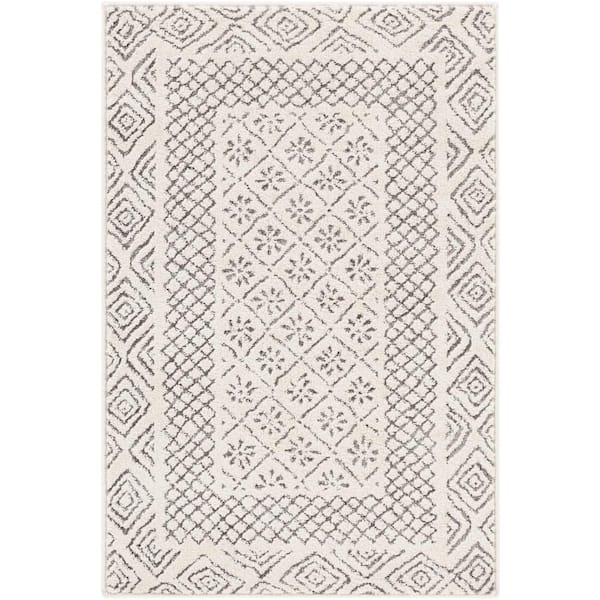 Lucillia Medium Grey 9 ft. 3 in. x 12 ft. 3 in. Border Area Rug
