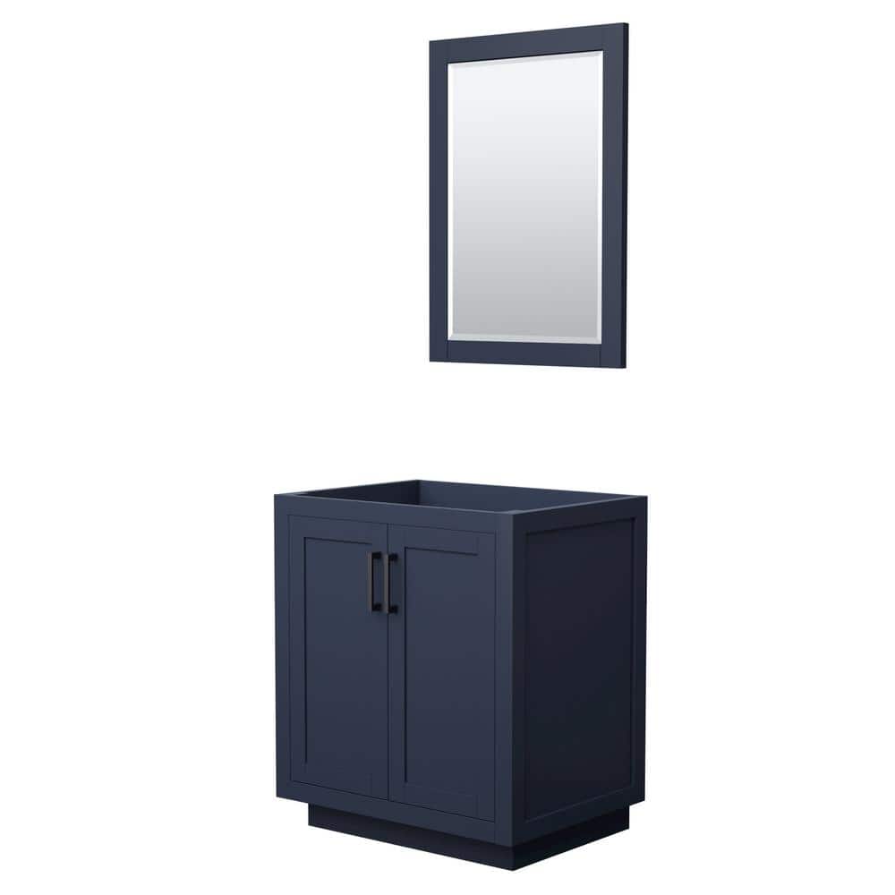 Miranda 29.25 in. W x 21.75 in. D x 33 in. H Single Sink Bath Vanity Cabinet without Top in Dark Blue with 24 in. Mirror price history on PriceWatchPro