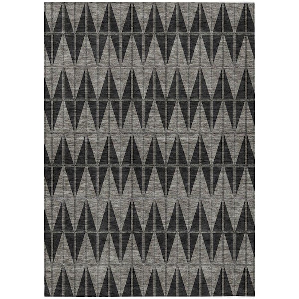 Chantille Machine Washable Indoor/Outdoor Abstract ACN2415 Black 3 ft. x 4 ft. Area Rug