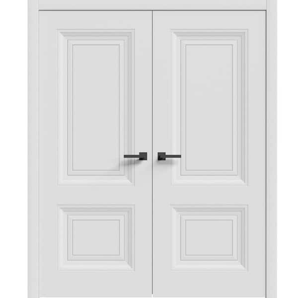 7422 72 in. x 80 in. Sold Core White Color Wood Interior Door Kit with Quick Assemble Jamb